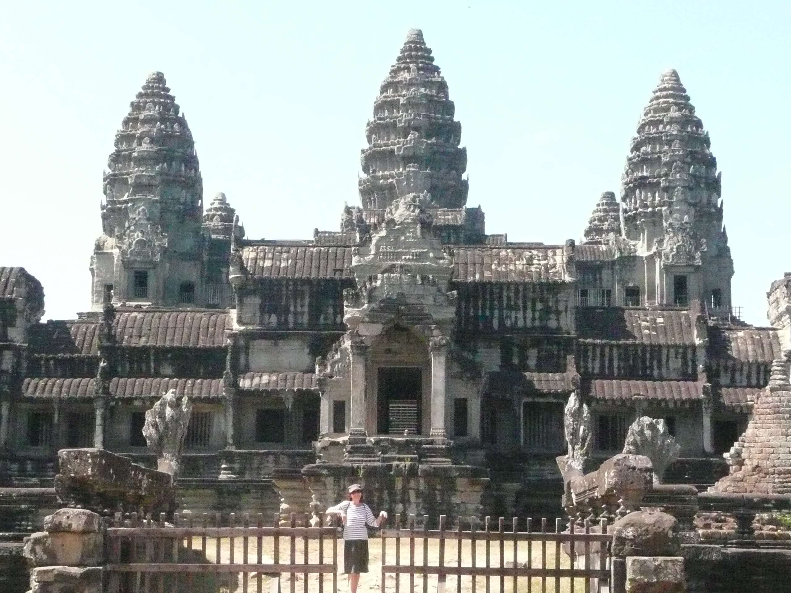 Anasha at the back view of Angkor Wat... In the 1800's the ruins of an ancient and very enlightened civilization was discovered, and many "living Buddhas" were teaching there